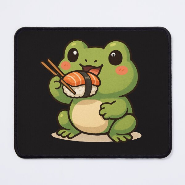 Item preview, Sushi Frog – Playful Chibi Frog Enjoying Sushi designed and sold by ColorSplash123.