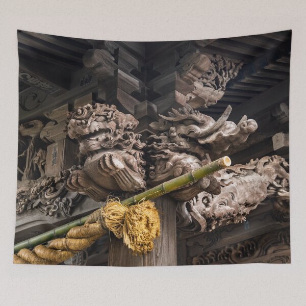 Item preview, Mythological Creatures on Tie Beams of Shinto Shrine designed and sold by Pix4Japan.