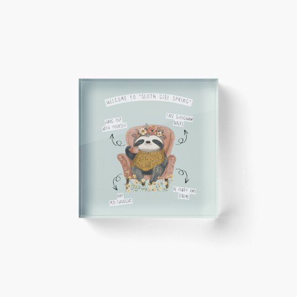 Item preview, Sloth Girl Spring is Here! designed and sold by Cozy Nerdy Things.