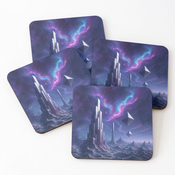 Item preview, Abstract Alien Landscape – Geometric Sci-Fi World Illustration designed and sold by PrometheusStyle.
