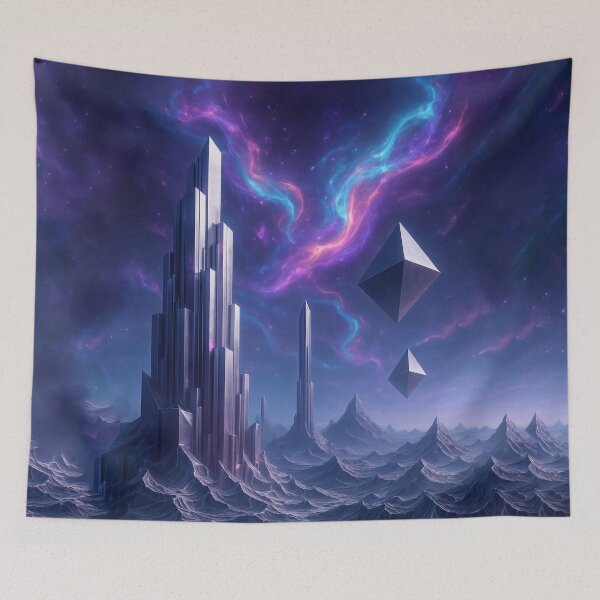 Item preview, Abstract Alien Landscape – Geometric Sci-Fi World Illustration designed and sold by PrometheusStyle.