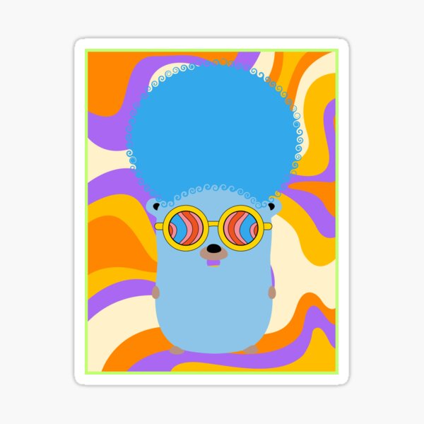 Item preview, Golang Gopher GO ,Disco Style ,Lang Programming Programmer  designed and sold by Redstrawberry13.