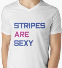 "Stripes are sexy" original gift design Men's V-Neck T-Shirt