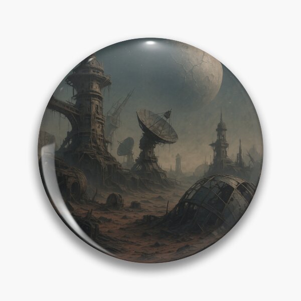 Item preview, Abandoned Space Colony – Futuristic Alien Planet Ruins Illustration designed and sold by PrometheusStyle.