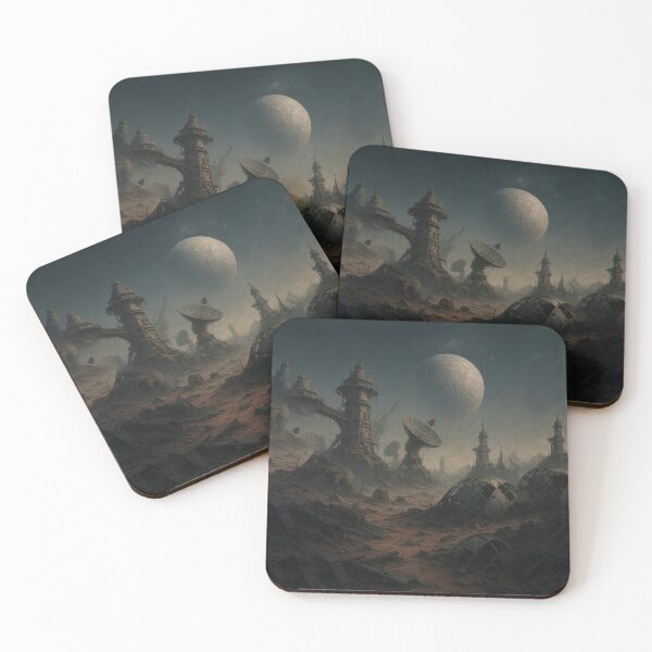 Item preview, Abandoned Space Colony – Futuristic Alien Planet Ruins Illustration designed and sold by PrometheusStyle.