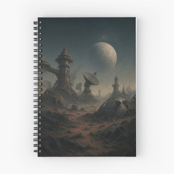 Item preview, Abandoned Space Colony – Futuristic Alien Planet Ruins Illustration designed and sold by PrometheusStyle.