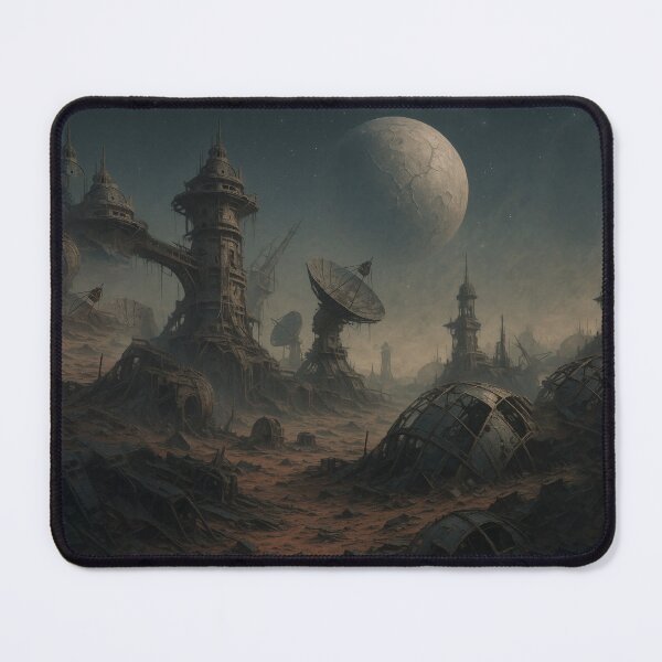 Item preview, Abandoned Space Colony – Futuristic Alien Planet Ruins Illustration designed and sold by PrometheusStyle.