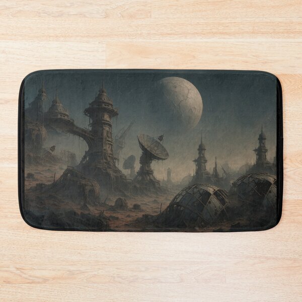 Item preview, Abandoned Space Colony – Futuristic Alien Planet Ruins Illustration designed and sold by PrometheusStyle.