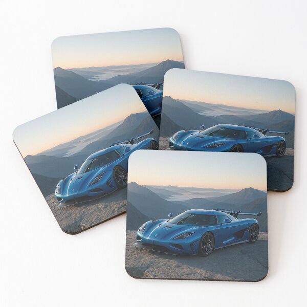 Item preview, Blue Koenigsegg Hypercar on Mountain Peak - Exotic Car Art designed and sold by AkilaCreations .