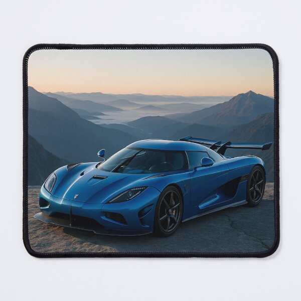 Item preview, Blue Koenigsegg Hypercar on Mountain Peak - Exotic Car Art designed and sold by AkilaCreations .