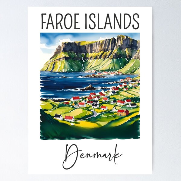 Item preview, A Watercolor Design of Faroe Islands - Denmark  designed and sold by Sketch-Shack.