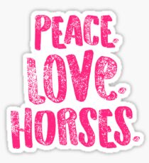 Horse Peace Love Horses Pink Equestrian Riders Gift Light Sticker