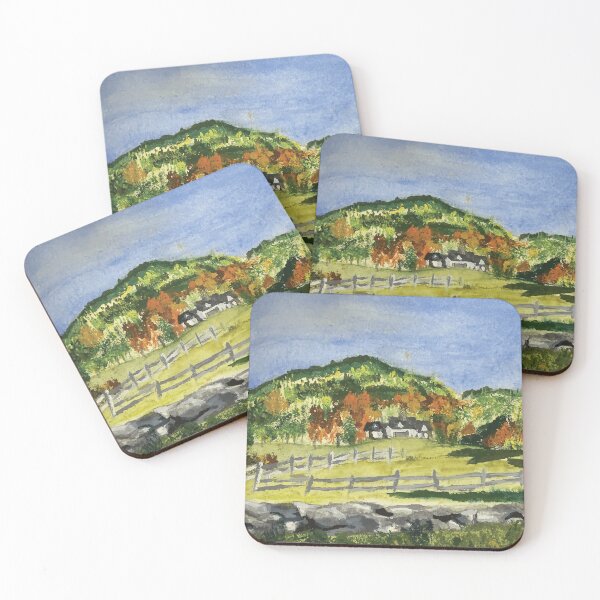 Item preview, Ludlow Vermont Autumn Countryside Watercolor designed and sold by Madeline Binder Art & Design.