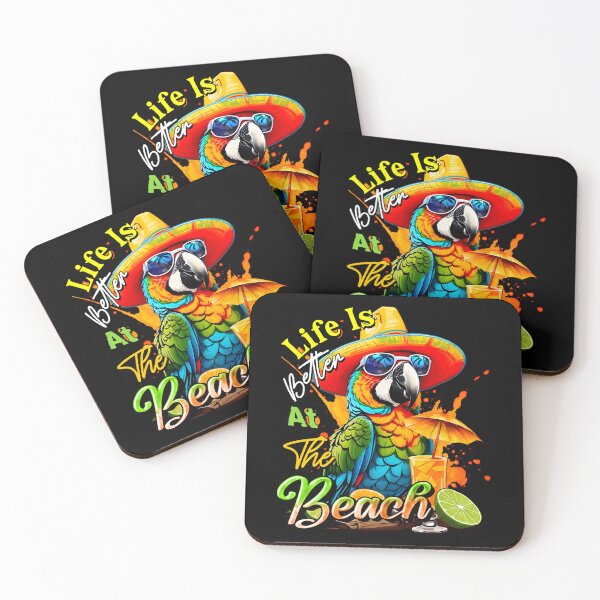 Item preview, Life is Better at the Beach Parrot Tropical Summer Citrus designed and sold by MindWave THC.