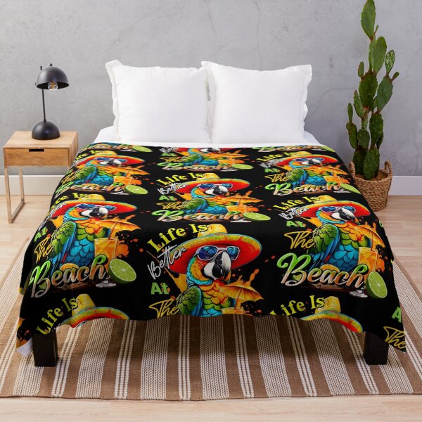 Item preview, Life is Better at the Beach Parrot Tropical Summer Citrus designed and sold by MindWave THC.