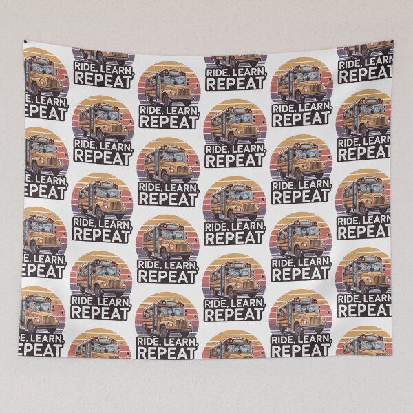 Item preview, Ride Learn Repeat Cute School Bus  designed and sold by Taans-Creation.