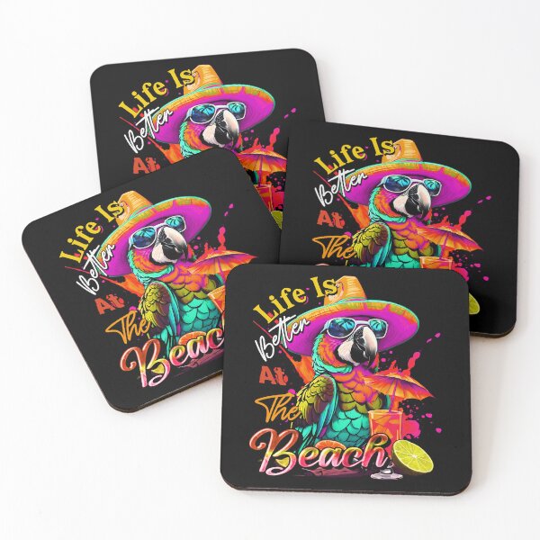 Item preview, Life is Better at the Beach Parrot Tropical Summer Citrus designed and sold by MindWave THC.