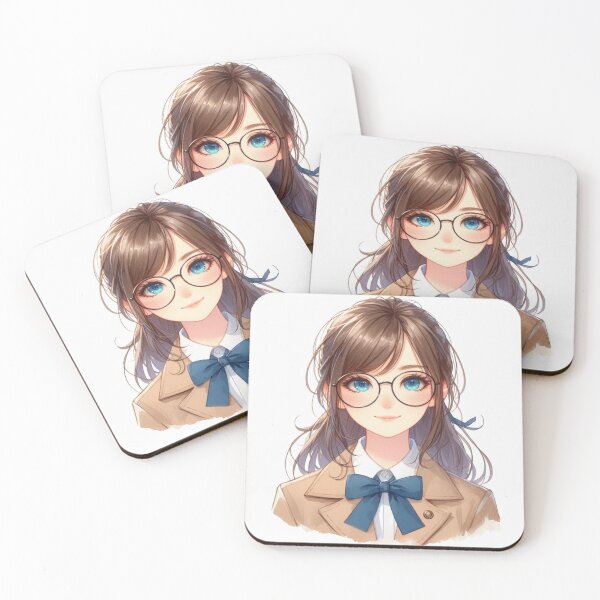 Item preview, Avatar of a School Girl wearing Reading Glasses 2 - Anime and realistic in one designed and sold by erkabees.