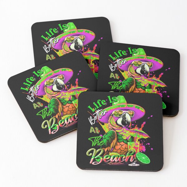 Item preview, Life is Better at the Beach Parrot Tropical Summer Citrus designed and sold by MindWave THC.