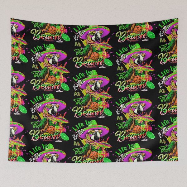 Item preview, Life is Better at the Beach Parrot Tropical Summer Citrus designed and sold by MindWave THC.