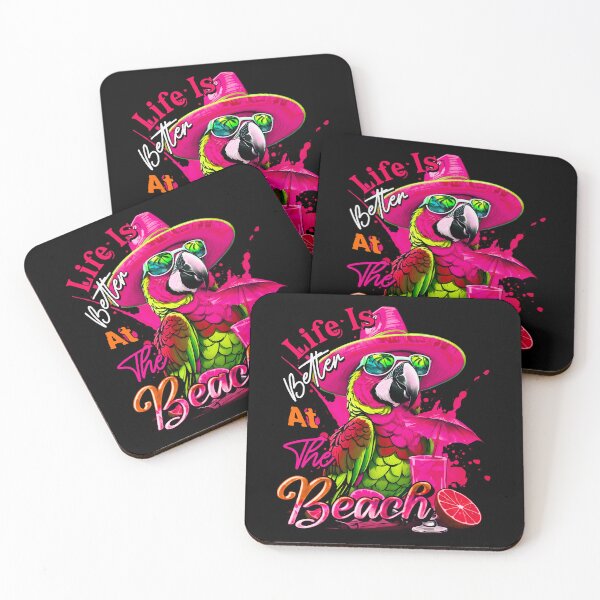 Item preview, Life is Better at the Beach Parrot Tropical Summer Citrus designed and sold by MindWave THC.