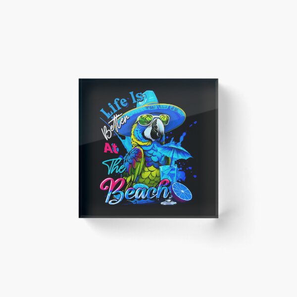 Item preview, Life is Better at the Beach Parrot Tropical Summer Citrus designed and sold by MindWave THC.