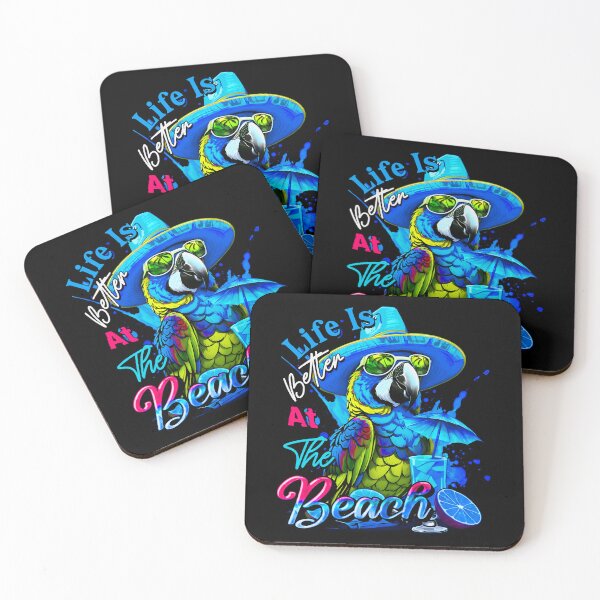 Item preview, Life is Better at the Beach Parrot Tropical Summer Citrus designed and sold by MindWave THC.