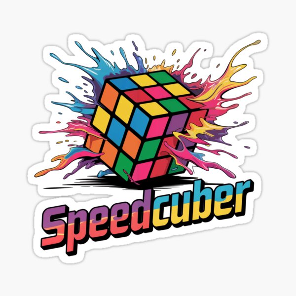 Item preview, Speedcuber Colorful Splash Art Rubiks Cube designed and sold by MadCatPrints.