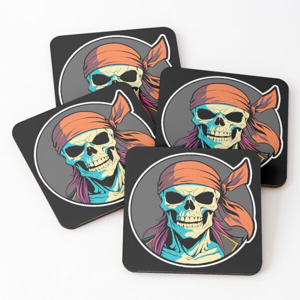 Item preview, Skull Pirate with orange bandana designed and sold by Dimitrius.