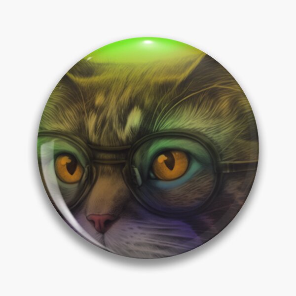 Item preview, Cat portrait in green designed and sold by Onehappyhook.