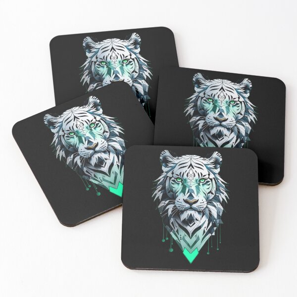 Item preview, White Tiger Abstract - Green designed and sold by StefAnimal.