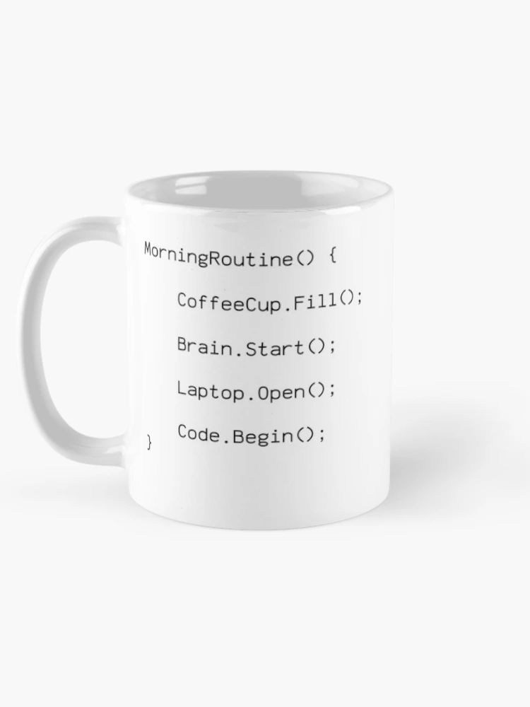Thumbnail 5 of 6, Coffee Mug, Morning Routine Code Design - Programmer Gift designed and sold by PrintF-Coffee.