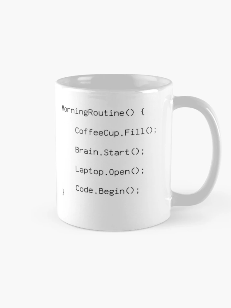 Thumbnail 3 of 6, Coffee Mug, Morning Routine Code Design - Programmer Gift designed and sold by PrintF-Coffee.