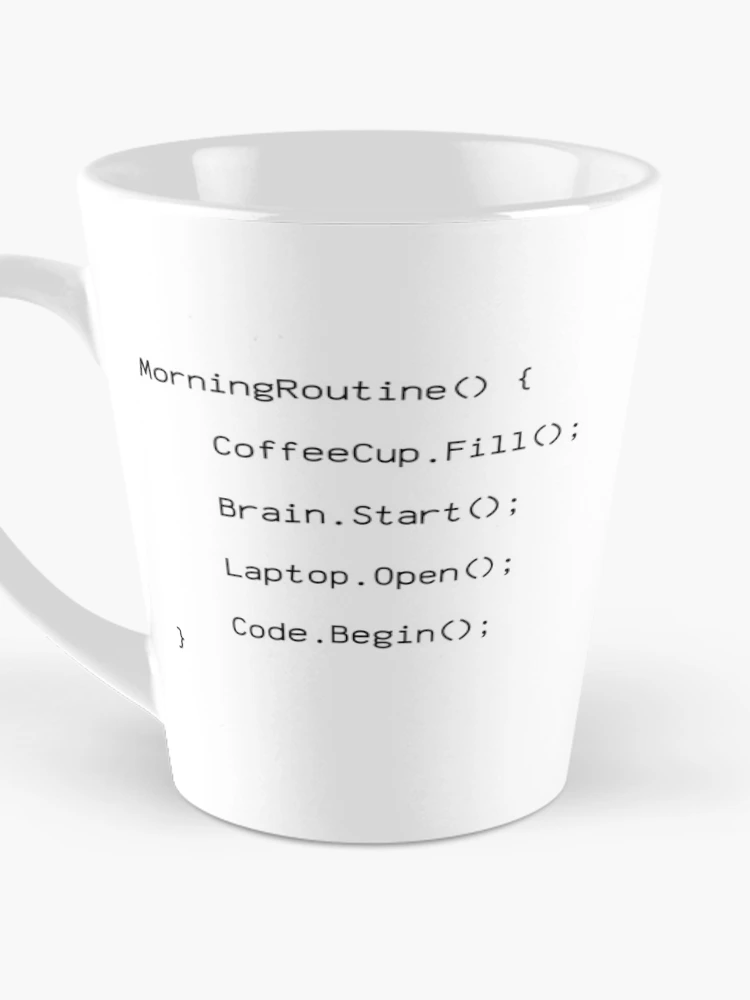 Thumbnail 3 of 4, Coffee Mug, Morning Routine Code Design - Programmer Gift designed and sold by PrintF-Coffee.