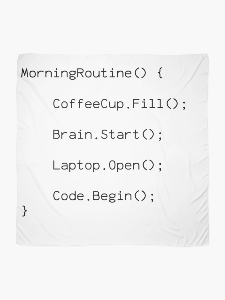 Thumbnail 2 of 3, Scarf, Morning Routine Code Design - Programmer Gift designed and sold by PrintF-Coffee.