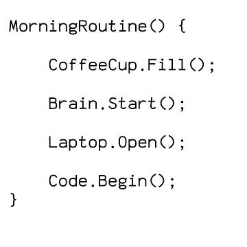 Artwork thumbnail, Morning Routine Code Design - Programmer Gift by PrintF-Coffee