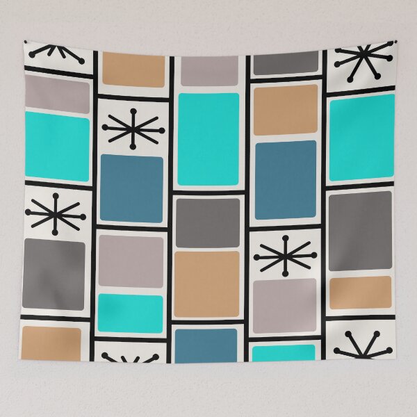 Item preview, 1950s Atomic Age Rectangles Starbursts designed and sold by thepixelgarden.