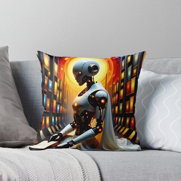 Item preview, Robot Wearing White Toga With Brilliant Background designed and sold by LoveFightWrite.