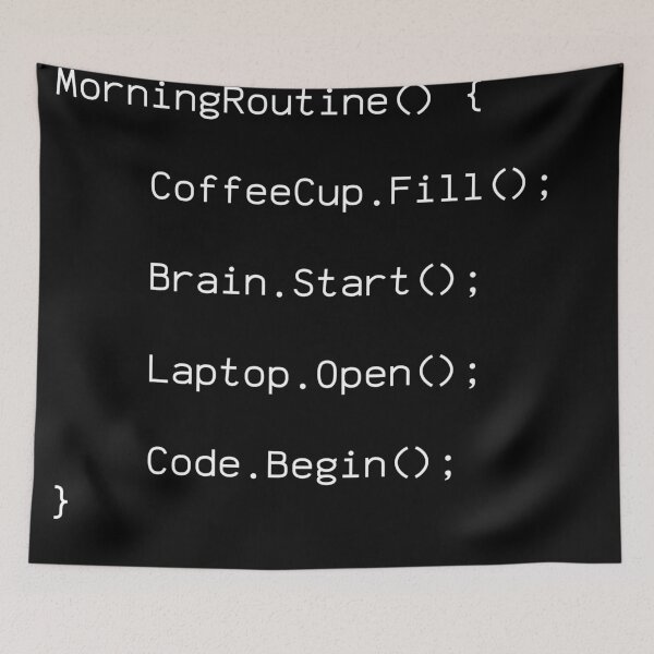 Item preview, Morning Routine Code Design - Programmer Gift - White designed and sold by PrintF-Coffee.