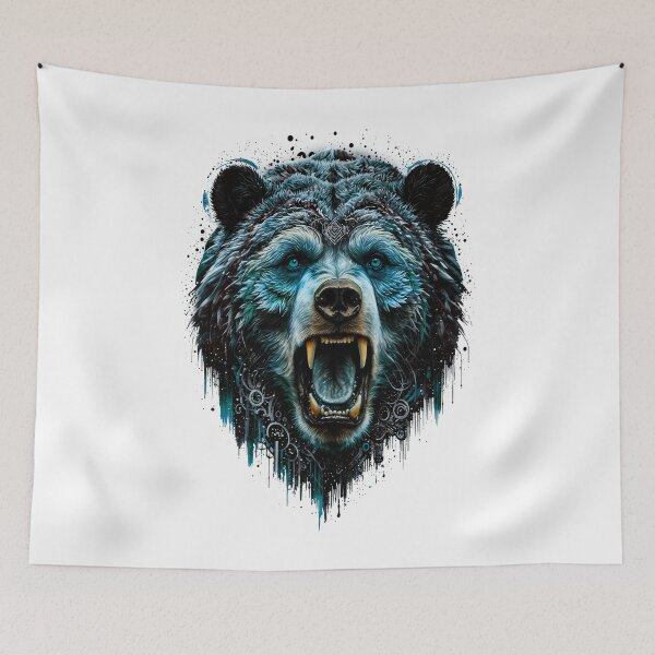 Item preview, Bear Abstract Art - BLUE designed and sold by StefAnimal.