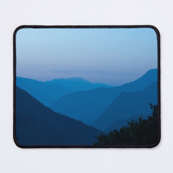 Item preview, Blue gradient at sunrise in the mountains at Courchevel in France - French alps nature and travel photography designed and sold by Christa Stroo Photography.