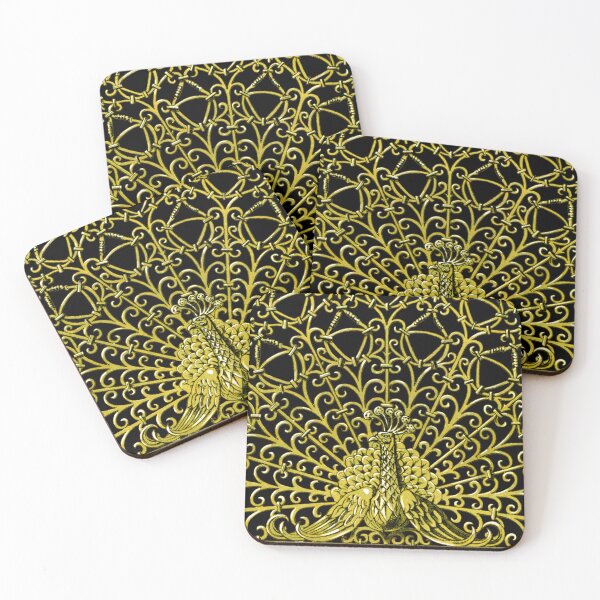 Item preview, Art Nouveau Gold Peacock designed and sold by Pixelchicken.