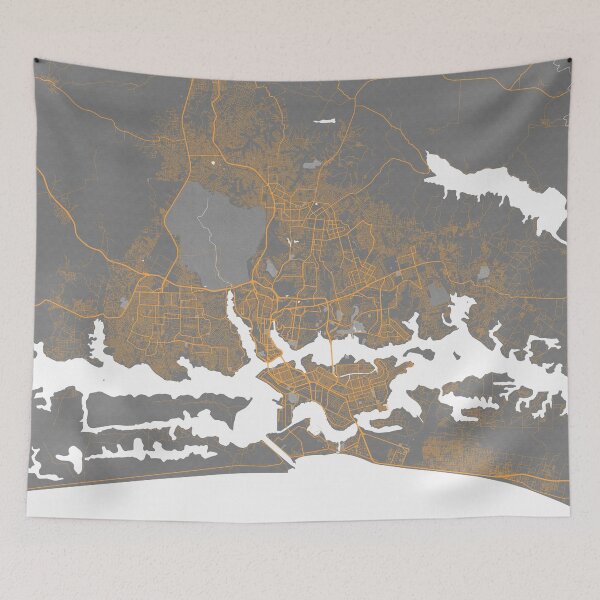 Item preview, Abidjan City Map of Côte d'Ivoire - Bauhaus designed and sold by deMAP.