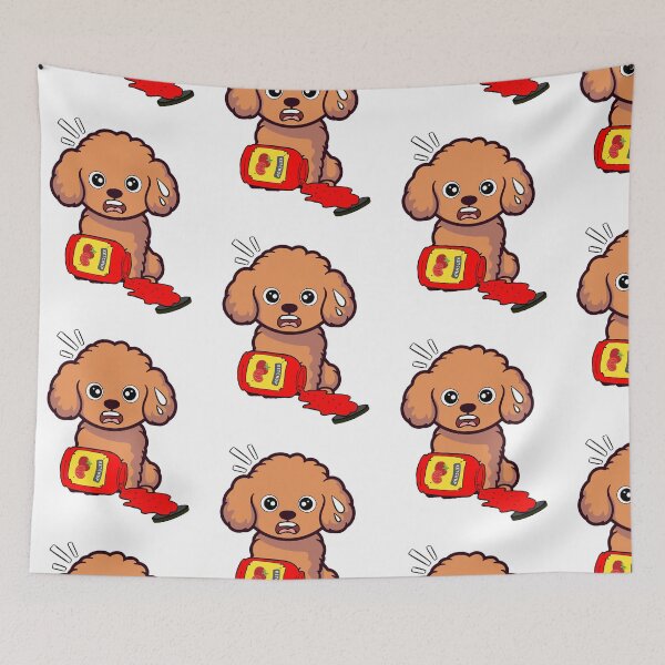 Item preview, Funny Brown Dog Spilled Tomato Ketchup designed and sold by Pet Station.