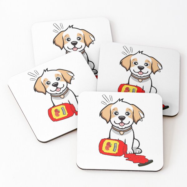 Item preview, Funny Happy Dog Spilled Tomato Ketchup designed and sold by Pet Station.