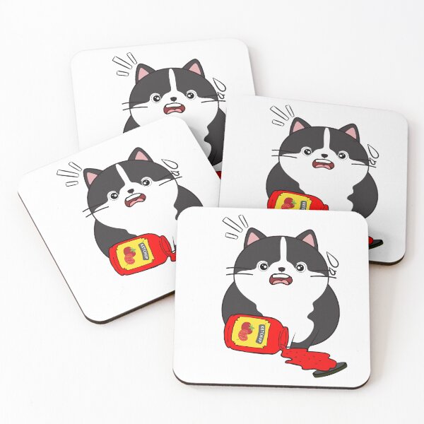 Item preview, Funny Fat Cat Spilled Tomato Ketchup designed and sold by Pet Station.