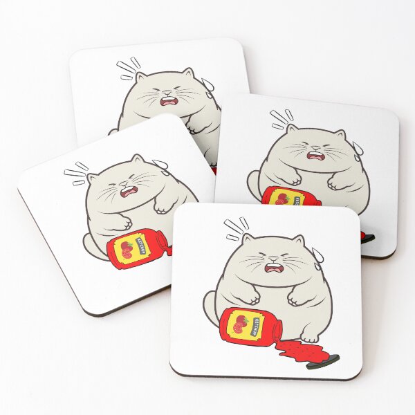 Item preview, Funny Fat Cat Spilled Tomato Ketchup designed and sold by Pet Station.