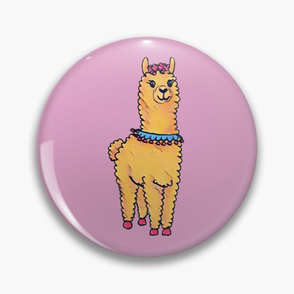 Item preview, Happy Llama – Comic Style with Pop Art Vibes (Pink) designed and sold by Vision Illustrated.