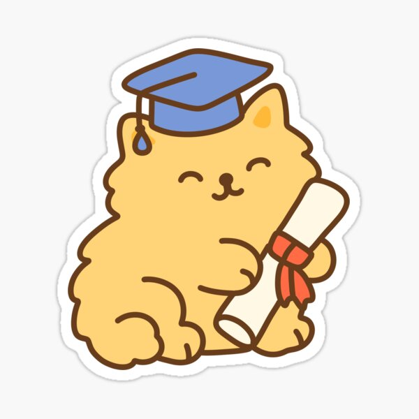 Item preview, Graduating Kitten #1 | Cute Cat in the Mist Holding a Diploma designed and sold by poppopstix.
