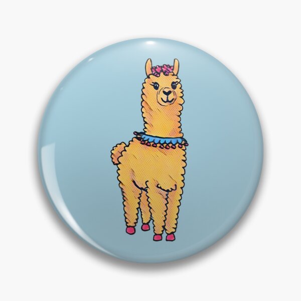 Item preview, Happy Llama – Comic Style with Pop Art Vibes (Blue) designed and sold by Vision Illustrated.